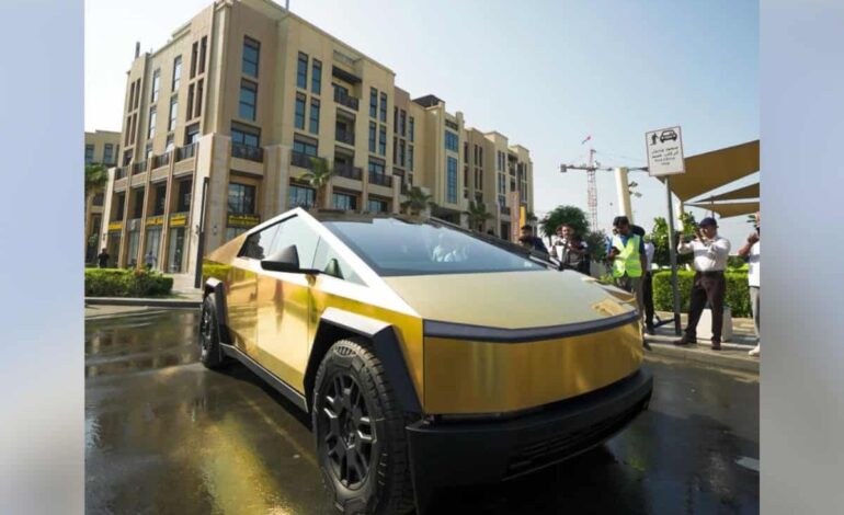 Dubai: Chance to Win a 24K Gold-Plated Tesla Cybertruck in Raffle Draw