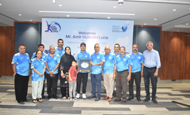 Mr. Amir Hussain Lone inaugurating the Padel Court & Box Cricket 3rd Season at Bharat Diamond Bourse (BDB).