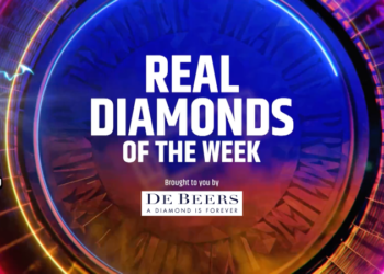 Women cricket anchors wearing diamond jewelry during IPL 2025 broadcast in collaboration with De Beers Group