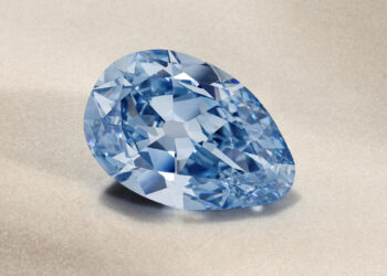 Golconda Blue Diamond – 23.24 carats, Fancy Vivid Blue, pear-shaped gemstone