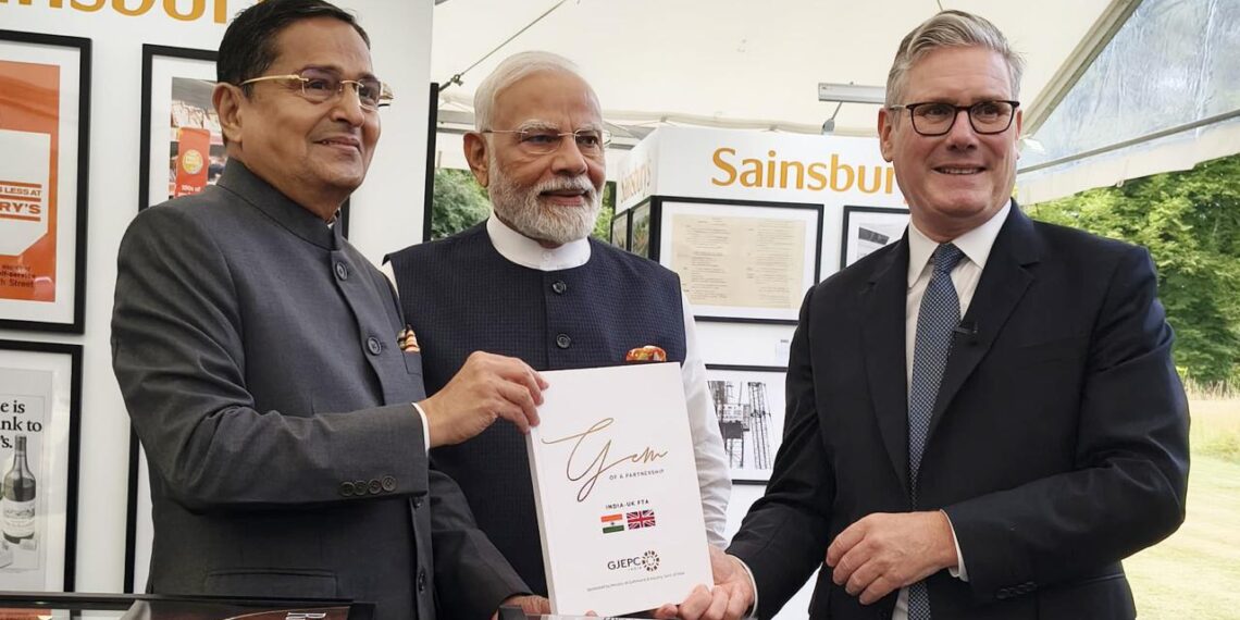 PM Modi and UK PM Keir Starmer sign India–UK FTA boosting $7B gem & jewellery trade