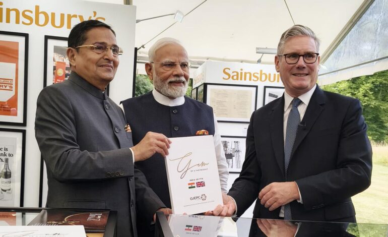PM Modi and UK PM Keir Starmer sign India–UK FTA boosting $7B gem & jewellery trade