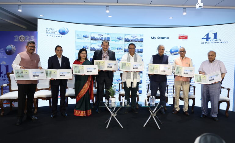 Bharat Diamond Bourse Marks 41 Years of Excellence & 15 Years of Operations of BDB Complex with the Release of customized My Stamp by Department of Posts, Government of India.