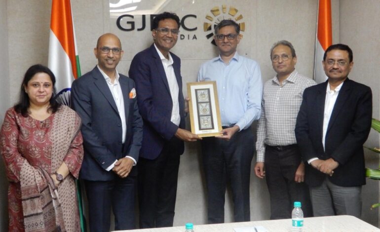 GIA CEO Pritesh Patel with GJEPC officials during industry interaction in Mumbai