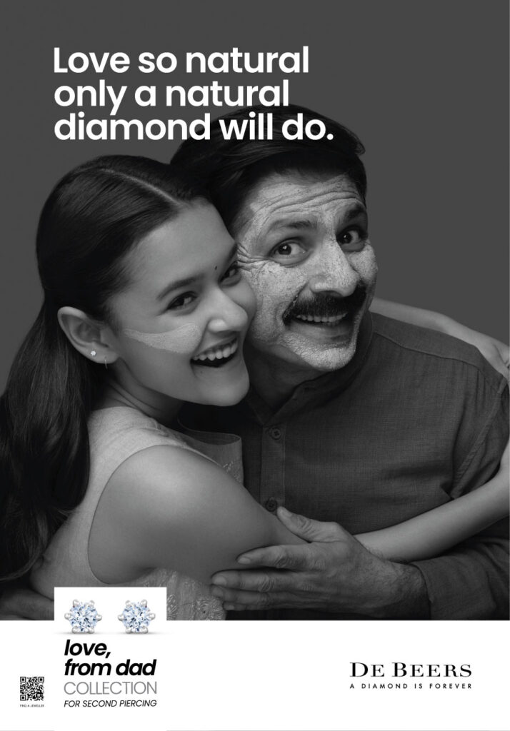 De Beers India natural diamond campaign featuring INDRA retail network