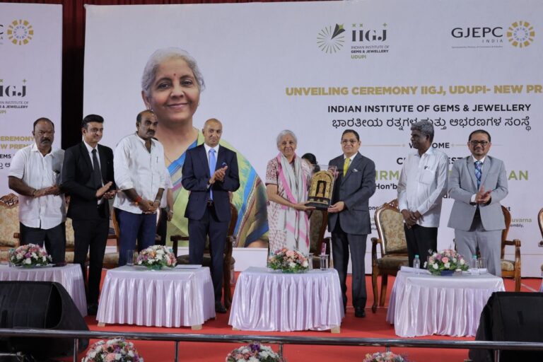 Hon’ble Finance Minister Smt. Nirmala Sitharaman Unveils IIGJ Udupi as a New Centre of Excellence for Gems & Jewellery Skills