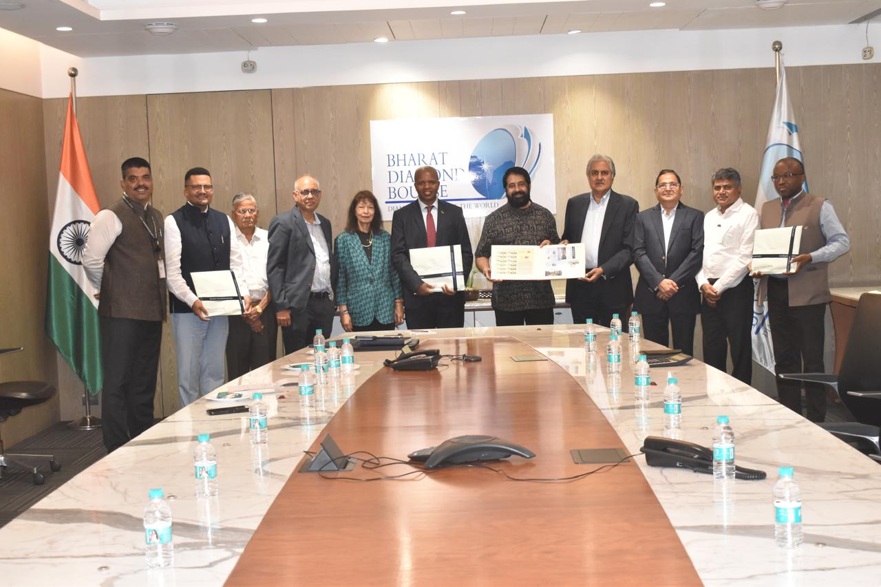 South African diplomatic delegation visits Bharat Diamond Bourse with BDB leadership in Mumbai