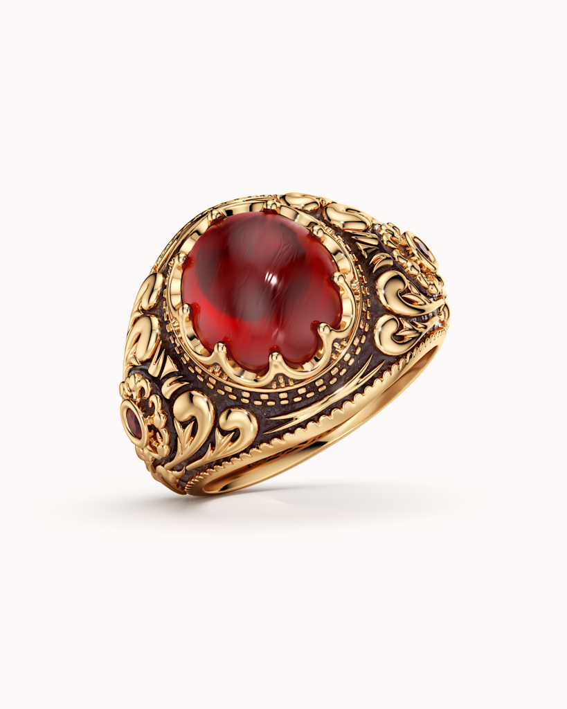 Aamir Khan Ruby Wedding Ring by QWEEN