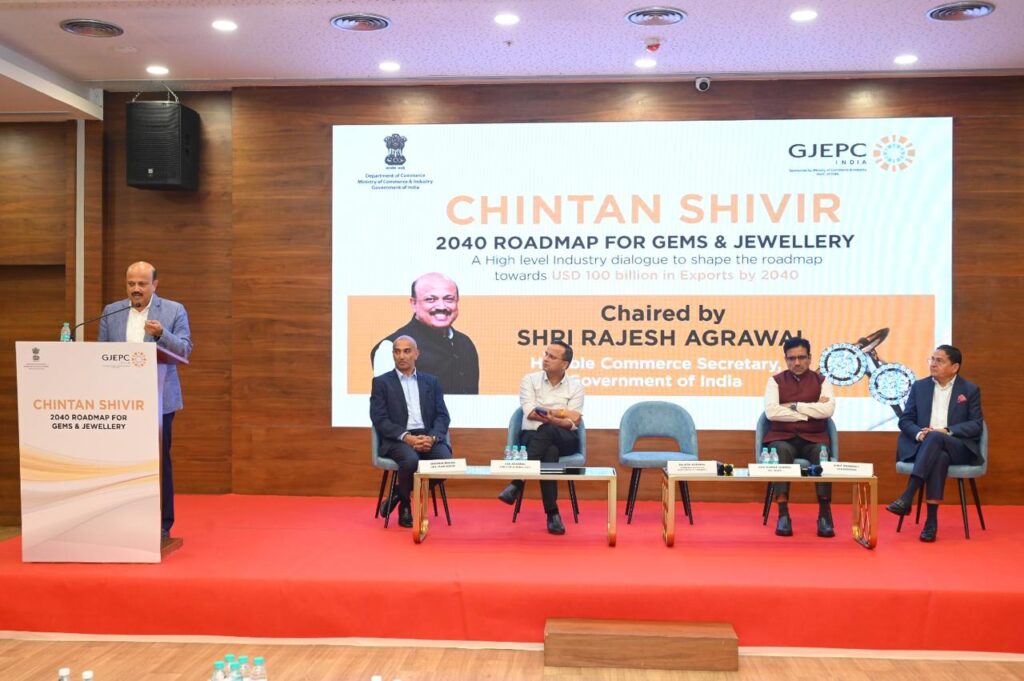 Commerce Secretary Shri Rajesh Agrawal at GJEPC Chintan Shivir on the 2040 gems and jewellery export roadmap.