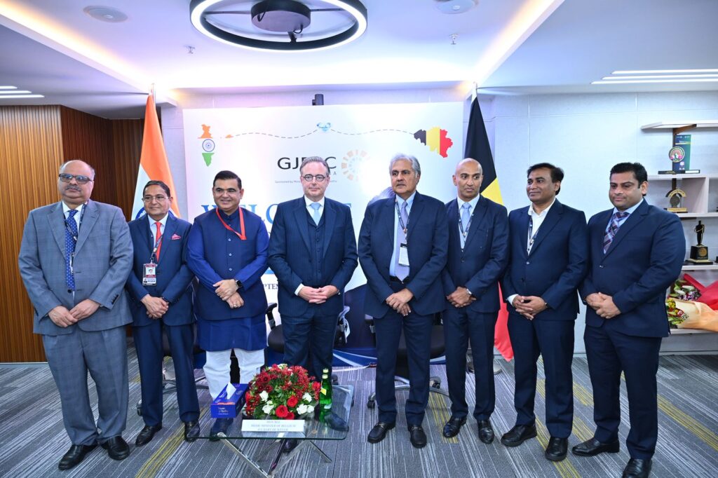 Belgian PM Bart De Wever with GJEPC officials at Bharat Diamond Bourse