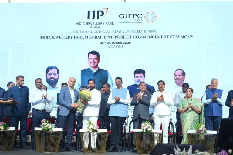 GJEPC Marks Commencement of Construction of India Jewellery Park, Mumbai, a Landmark Project in the Presence of Hon’ble CM Devendra Fadnavis